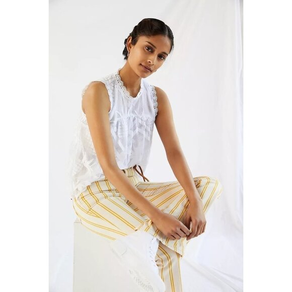 Maeve Tops - Maeve Pineapple Lace Sleeveless Blouse